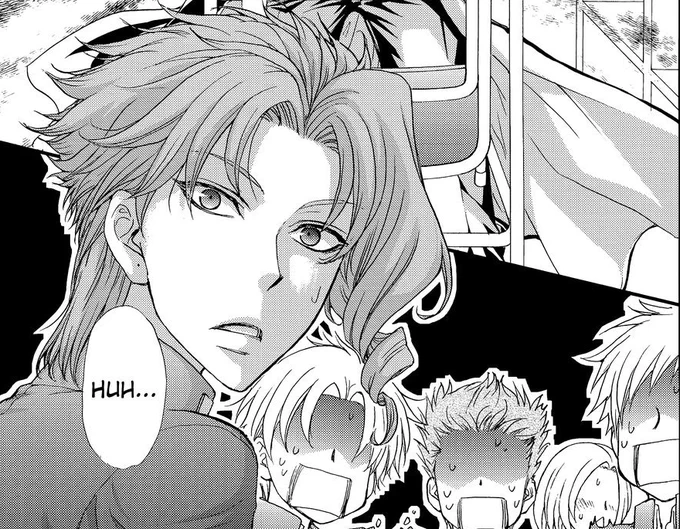This single frame makes me wanna draw Kakyoin MMMMMMH-- His hair looks so  s O F T   (' •   ω  •`) 