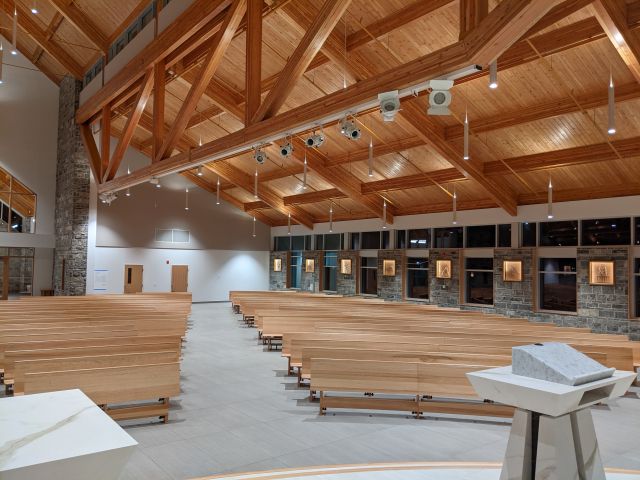 Melloul_Blamey's tweet image. This new single-story church consisted of 31,000sf. This build included timber roof structure, irrigation system, liturgical furniture, liturgical artwork, custom light fixtures and many more unique features
@LarkinArch @RombaldInc @ZONengineering