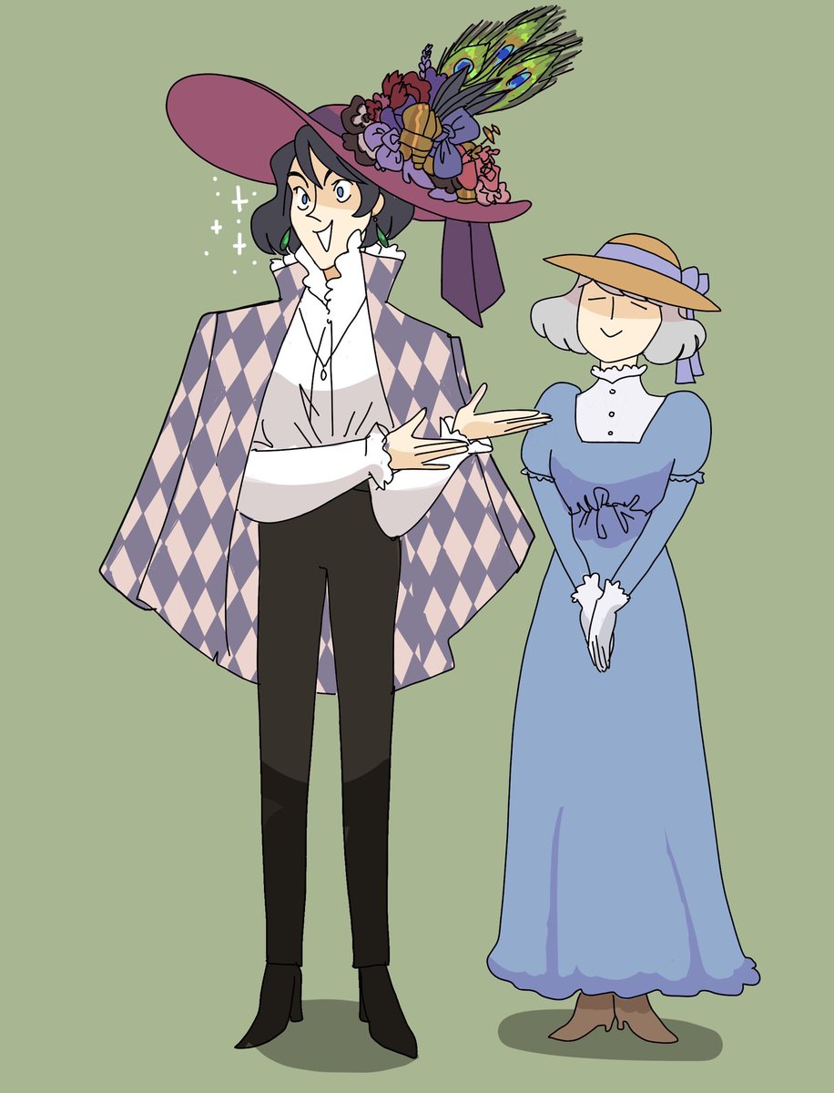 cookiekappa's tweet image. saw a post a while back about Sophie making increasingly gaudy hats for Howl for every birthday and him absolutely loving them