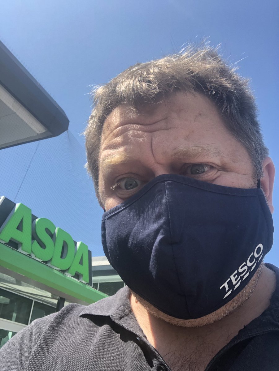 AndrewDConnor's tweet photo. My face mask is going to raise some questions on this shopping trip. https://t.co/Cyofe4isvD