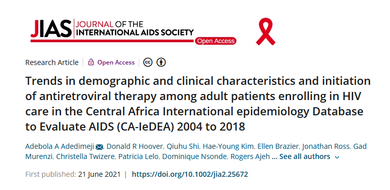 Interested to know more about the Central Africa cohort of IeDEA? Just published in JIAS, our new cohort profile describes trends in demographic and clinical characteristics and ART use among patients aged 15 and older at entry to HIV care at Central African IeDEA sites.
