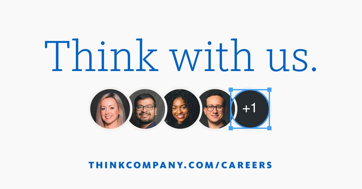 thinkcompany's tweet photo. We're #hiring! Come join our team of talented #Designers, #Developers, #ContentStrategists, #ProjectManagers, and Thinkers. Head to https://t.co/5IH8cqUWDd to see our open roles! 💭 

#Careers #ComeThinkWithUs https://t.co/XwvVDmgmKh