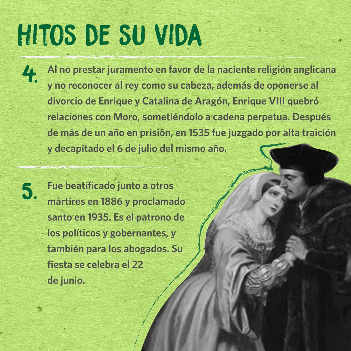 chilesiempre's tweet photo. TOMÁS MORO| Cada 22 de junio, el santoral católico recuerda a Santo Tomás Moro, destacado abogado, político y pensador inglés.
Como ChileSiempre queremos celebrar a Moro, ejemplo vivo de la rectitud y coherencia que debe tener un servidor público.
Invitados a leer y compartir! https://t.co/x6SsqaNpy2