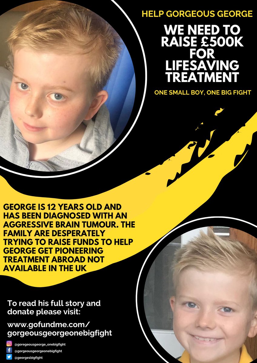 George1bigfight's tweet image. Pls help 12yo George, diagnosed with a brain tumour. We are raising funds to get him lifesaving treatment abroad. Pls RT and donate via gofund.me/76b6a19c #gorgeousgeorgeonebigfight #braintumour #braintumourresearch #braintumorwarrior #cancerresearchuk #charityninja