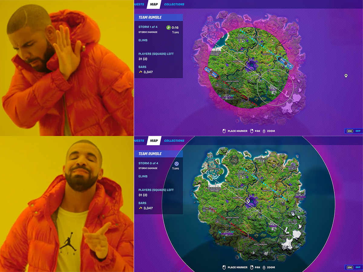 realNumberSets's tweet photo. @DonaldMustard Please put Team Rumble back to normal.
The buses are fixed but the storm still covers most of the map and makes it impossible to explore during a game. https://t.co/mfoOtORWfs