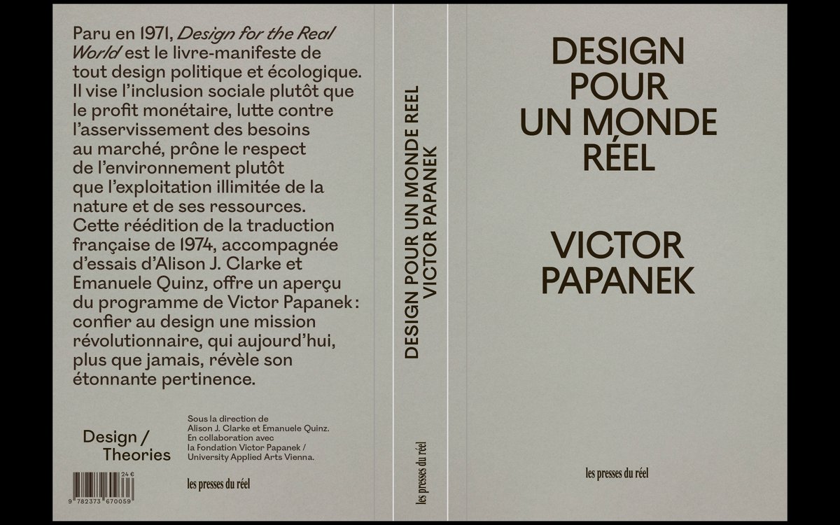 Papanek Foundation (@papanekfound) on Twitter photo Announcing a critical re-edition in French of Victor Papanek’s fundamental work “Design for the Real World” (1971) co-edited by <a href="/Alison_JClarke/">Prof. Alison J. Clarke</a> and Emanuele Quinz forthcoming from @PressesReel lespressesdureel.com/EN/ouvrage.php… Announcing a critical re-edition in French of Victor Papanek’s fundamental work “Design for the Real World” (1971) co-edited by <a href="/Alison_JClarke/">Prof. Alison J. Clarke</a> and Emanuele Quinz forthcoming from @PressesReel lespressesdureel.com/EN/ouvrage.php…