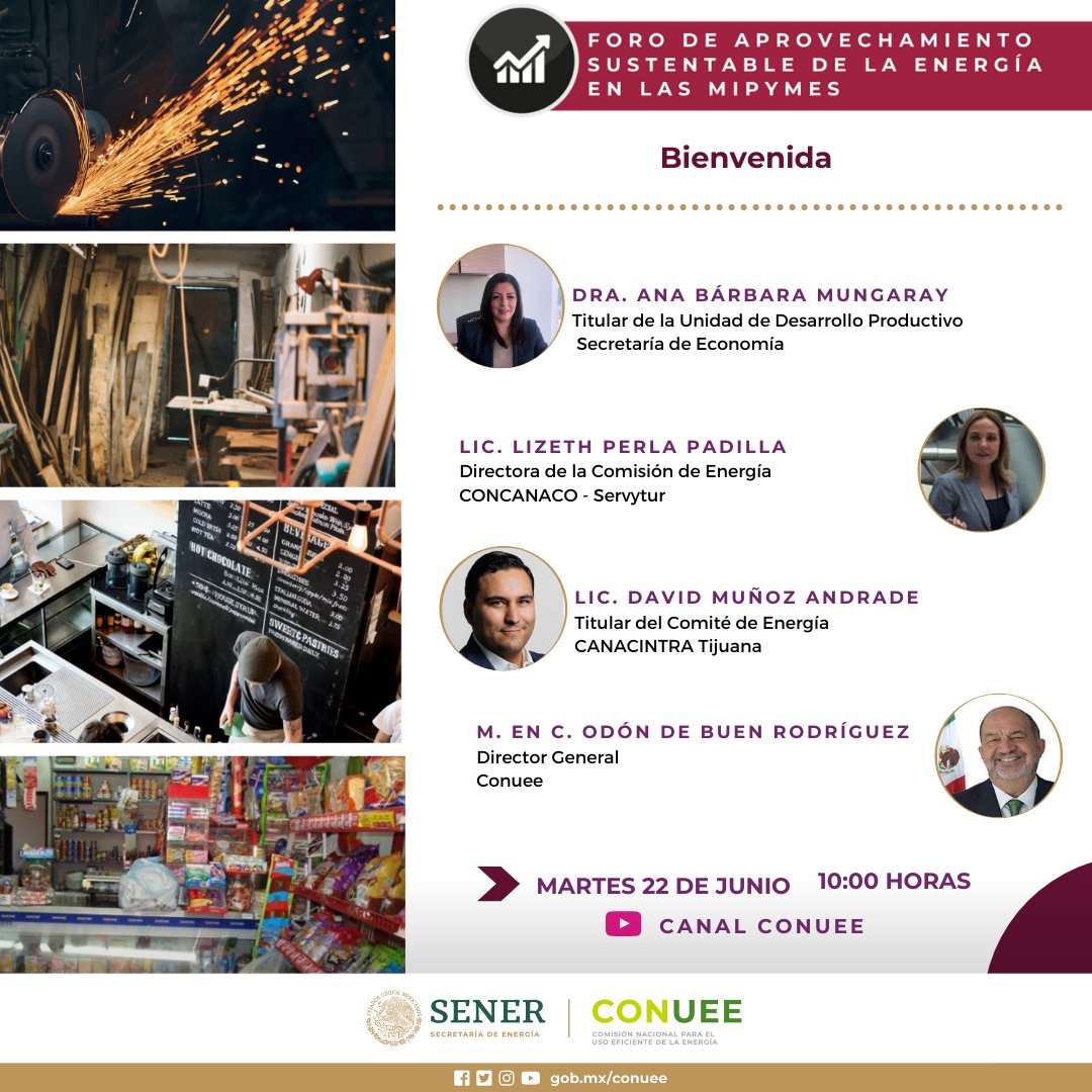 PymesConuee's tweet photo. Hoy a las 10:00 h Bienvenida 

FORO DE APROVECHAMIENTO SUSTENTABLE  DE LA ENERGÍA  EN LAS MIPYMES 

Sigue la inauguración del foro en el siguiente enlace   https://t.co/unSvn3kqP0 

¡Los esperamos! https://t.co/xVgPMpCI1a