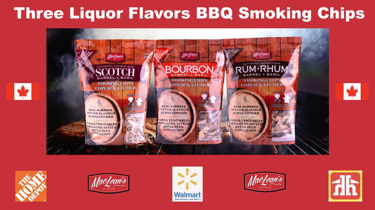 MacleanOutdoor's tweet photo. The Flavor of MacLeans Outdoor BBQ Smoking Chips and Pellets are a revelation to grilling fans. Just try them and you'll see why. Available in Canada at Home Depot, Walmart and Home Hardware.   https://t.co/HB4706Y1r9
#macleansoutdoor #barbecue #bbq #smoking #chips #pellets https://t.co/zRYL5uCE9T