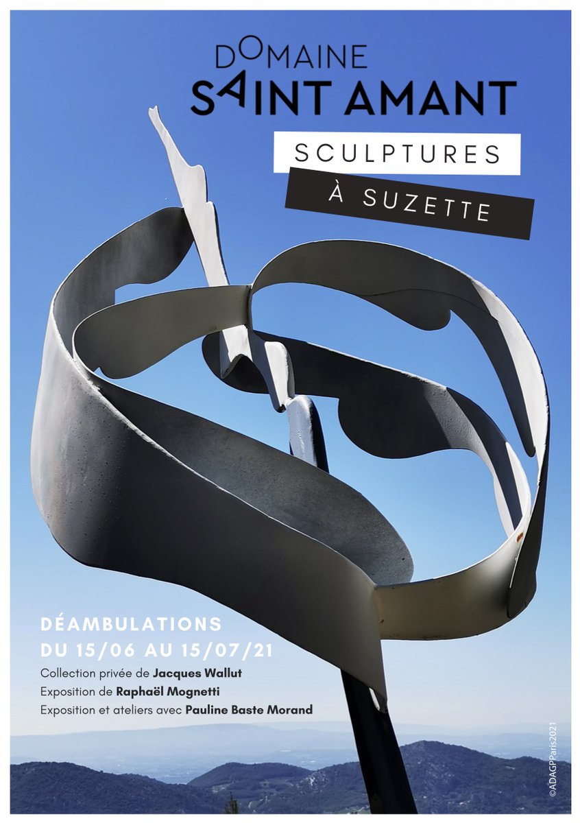 Jusqu'au 15 juillet la sculpture s'invite au domaine Saint Amant : collection particulière, installations, atelier...
On vous attend, un verre de vin à la main ;)
Lundi - vendredi : 10h00 - 18h00
Week ends  : sur rendez-vous