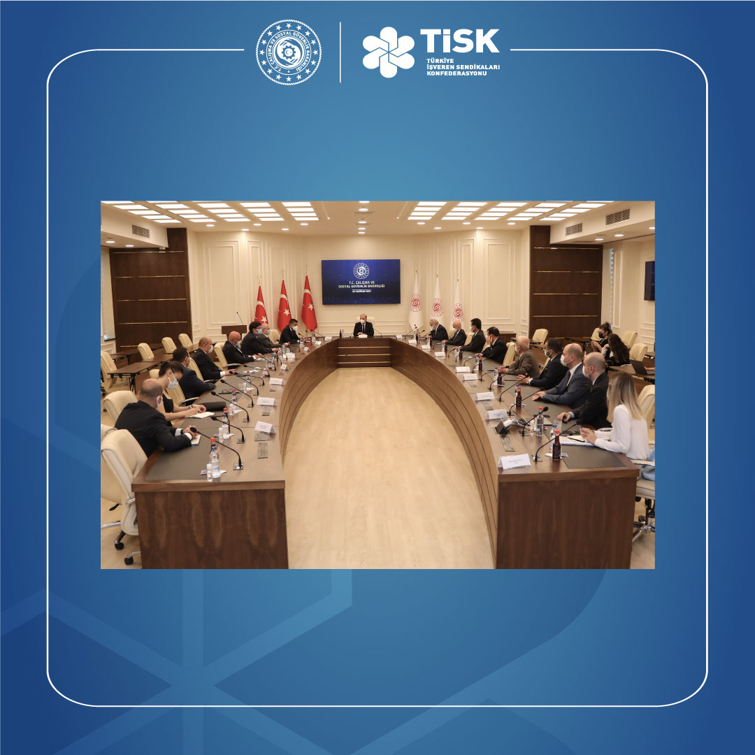 Tisk_kurumsal's tweet photo. Yönetim Kurulu Başkanımız Özgür Burak Akkol ve Yönetim Kurulu Üyelerimiz, Çalışma ve Sosyal Güvenlik Bakanı Prof. Dr. Sayın Vedat Bilgin ile bir araya geldi. Toplantıda, çalışma hayatına ilişkin gelişmeler değerlendirildi. @csgbakanligi @vedatbilgn https://t.co/QtE8l74OjN