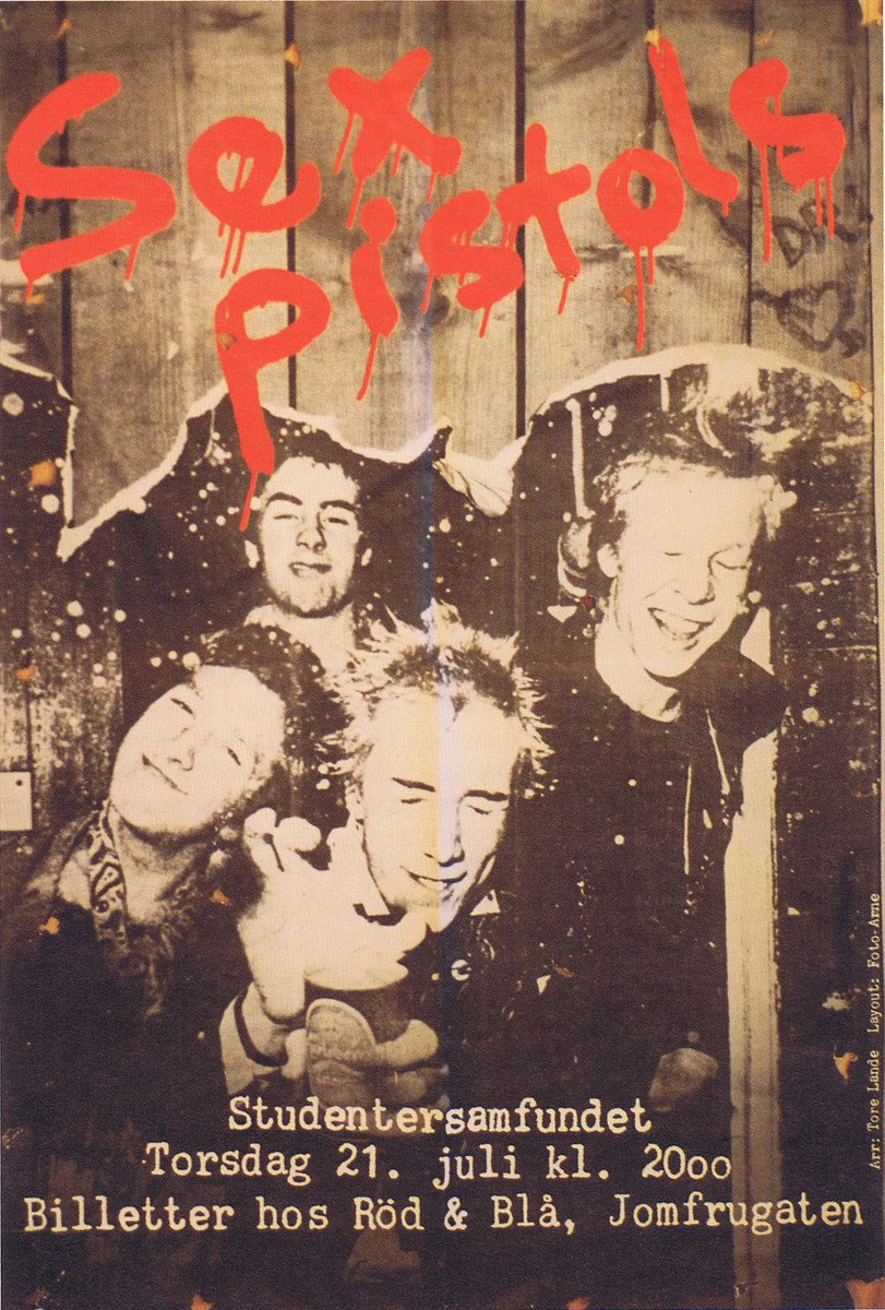This day in Sex Pistols history... July 13th 1977. Sex Pistols begin their first Scandinavian tour at Daddy's Dance Hall, Copenhagen, Denmark. The 13 date tour takes in shows in Denmark, Norway and Sweden.