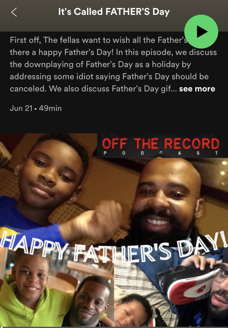 OtrBrandon's tweet photo. 💎New Ep💎 Yesterday we released a new Father’s Day ep circa 2021 where we CELEBRATE FATHERS and talk about FATHERS and FATHERHOOD and give props to FATHERS…I think u get my drift…check it out! #offtherecordpodcast #happyfathersday #fathers https://t.co/aLAuFEjFQw