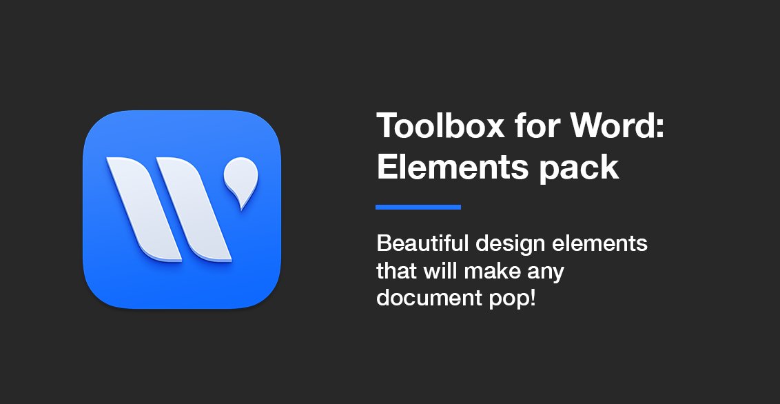 Toolbox for Word: Elements Pack - 92% off - mailchi.mp/twodollartues/…