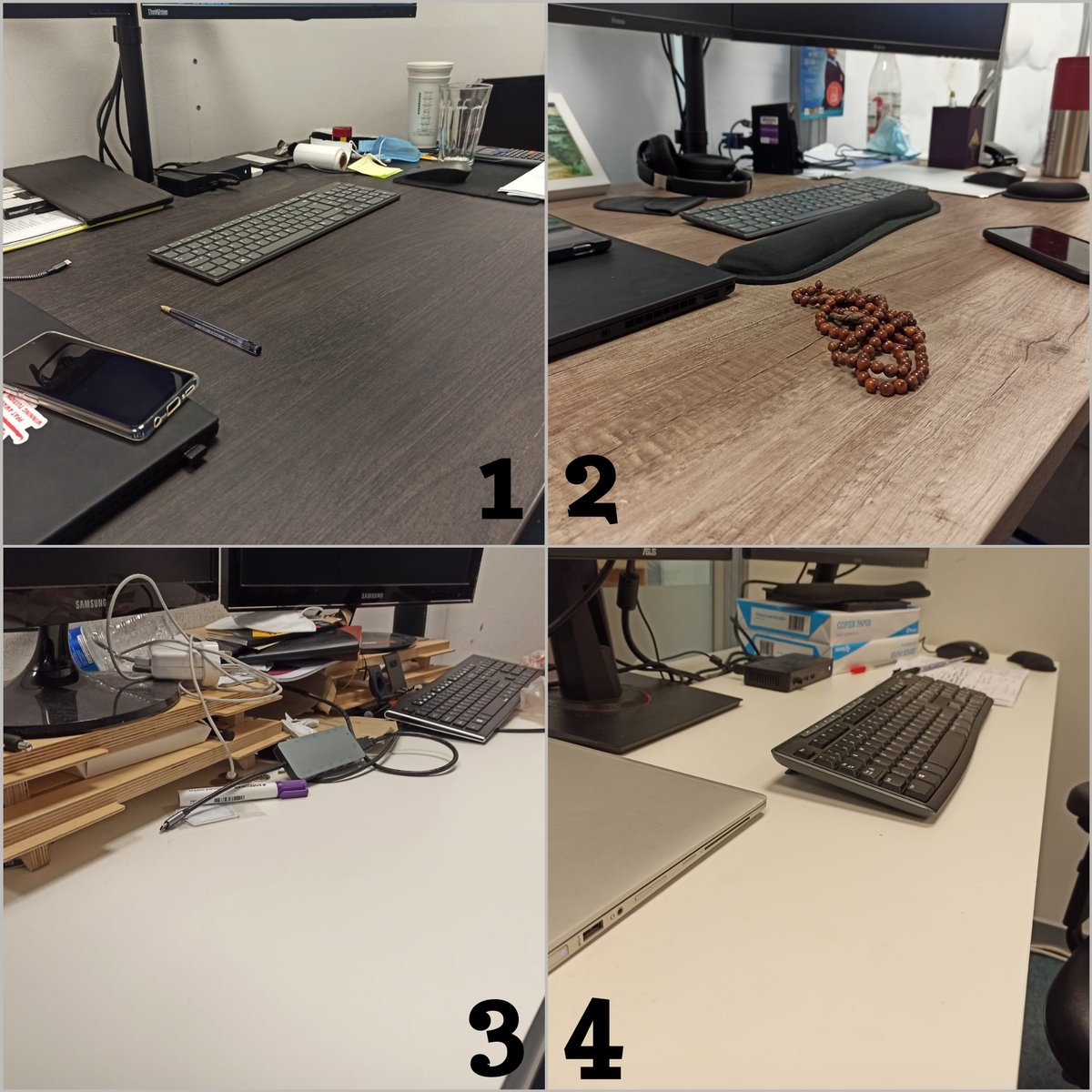 LearningLabs_UK's tweet photo. #ContestAlert Who has the cleanest desk at the Head Office? 1, 2, 3 or 4? #Tuition #LearningLabsUK
Tune back in next Tuesday to find out which desk belongs to whom! #MessyDeskContest https://t.co/FxZxTV0Npe