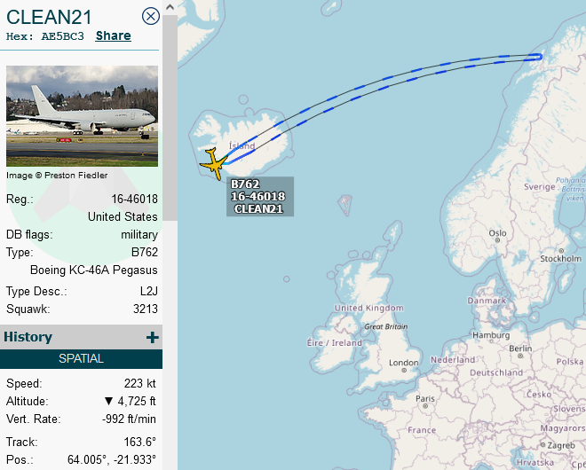 SirListenalot's tweet photo. #KC135's #CLEAN22/32 rtb Mildenhall. #KC46 #CLEAN21 arrives at Keflavik with #F18's #TABOR71-76 https://t.co/N5OaIcCyl1