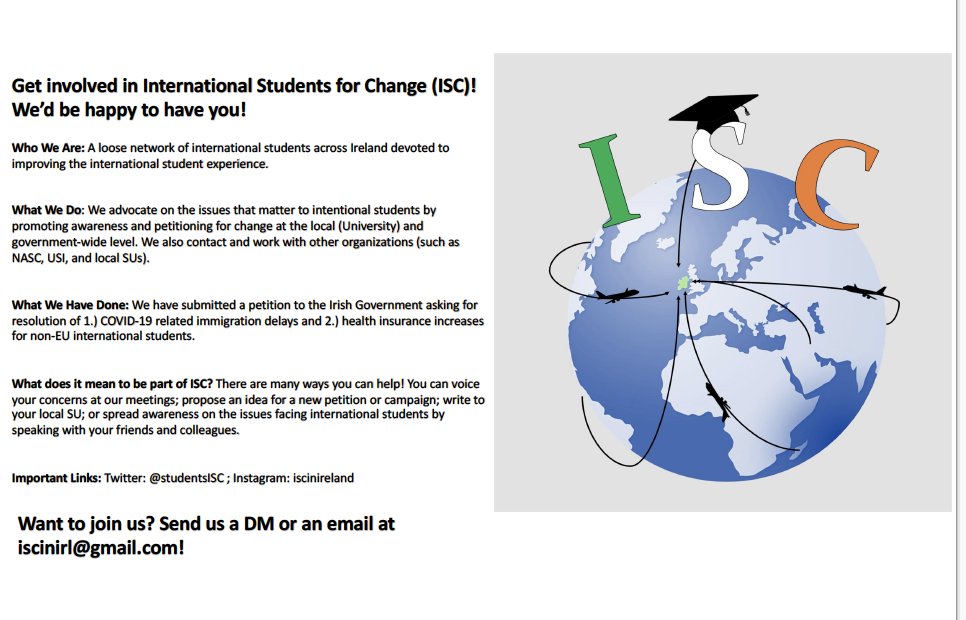StudentsIsc's tweet photo. Dear International Students and Researchers of Ireland , we are having a meeting next week on Monday at 4pm. If you'd be interested in listening or contributing, send us an email at iscinirl@gmail.com . We'll get you the details.🗣️💪🥳 https://t.co/cNaGJVSnTq