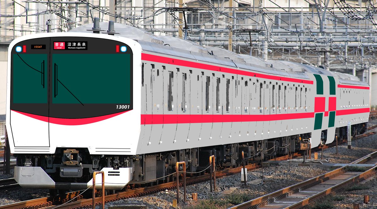 Toku_train's tweet photo. 【東空製作所出場情報】
東空本線向け  / 13000系第八編成 / 8両編成 

本日中に印旛沼まで輸送。関東地下鉄01形による輸送。
#架空鉄道 #東空製作所出場情報 #東空 https://t.co/PbAu575dOP