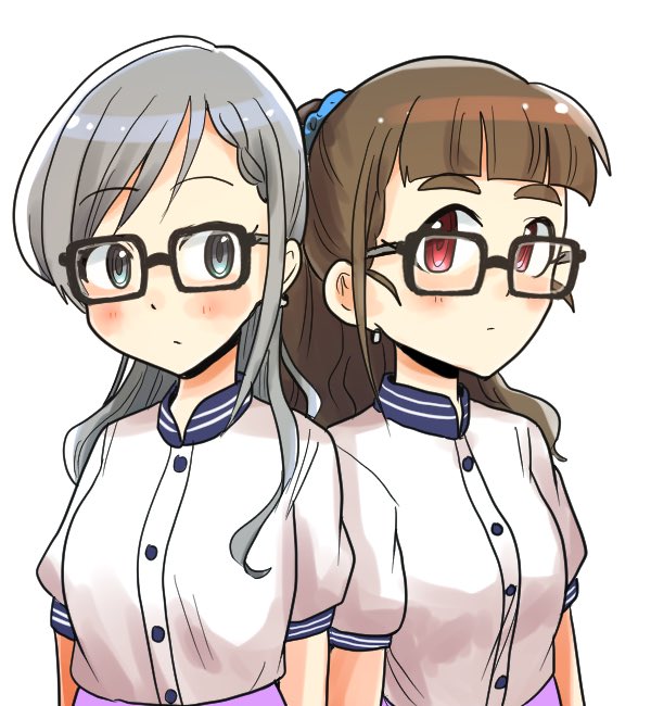 はーちゃんとなーちゃんの眼鏡双子コーデ 久川颯 神谷奈緒 シガノカオルのイラスト