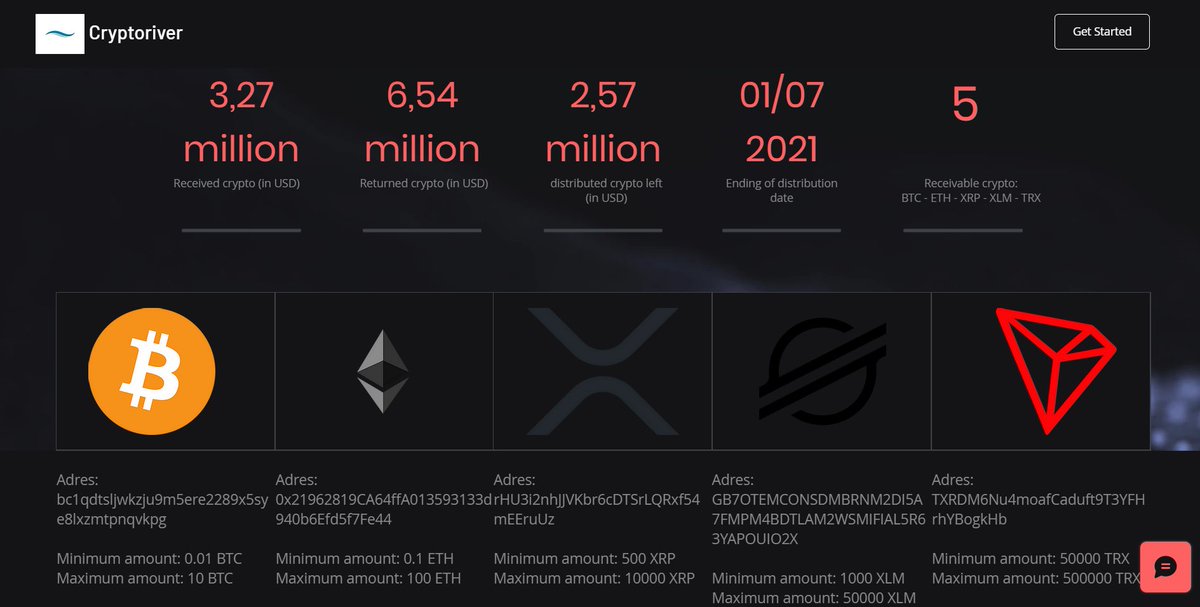 Cryptoriver is doing an insane giveaway!!!🔥 #Crypto #Giveaways #Airdrop #btc       #eth #xrp #xlm #trx       #altcoin #BNB       #Cryptocurency #Bitcoin      #doge #elonmusk #cryptocurrency  #altcoins #dogecoin  #BitcoinCrash