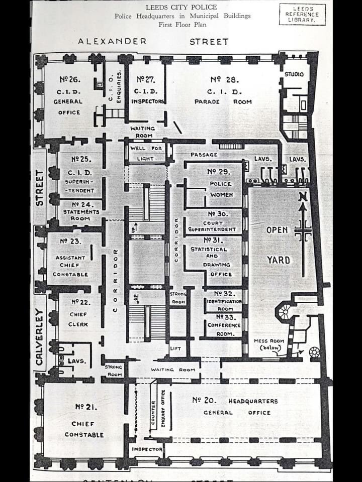 leedslibraries's tweet photo. The Central library building was also the Headquarters of the police between 1935 and 1949 on the first floor. And our current Creative Digital Suite, Studio 12 was the Witness statement room. O errrr. #LeedsLibrariesCHT https://t.co/bYs3prJCH9
