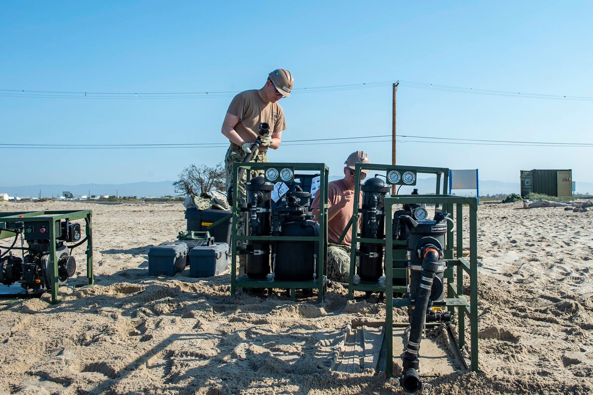 SeabeeMuseum's tweet photo. Just another day at the beach, Seabees Can Do!🐝⚓🐝 #Seabees #NMCB3 #navalbaseventuracounty #commandpostexercise4 #usnsm #usnavy #cando #SoCal https://t.co/CZMCmLbS1c