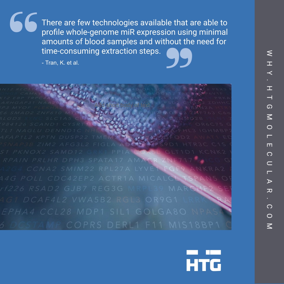 HTGMolecular's tweet photo. Optimize sample prep and generate reliable data faster. Read how HTG EdgeSeq™ miRNA WTA helped to identify specific cf-miRNA patterns for melanoma patients.  Publication: https://t.co/7jDgHhSvkP #precisiononcology #AdvancingPrecisionMedicine #liquidbiopsy https://t.co/e9RADLxFVe