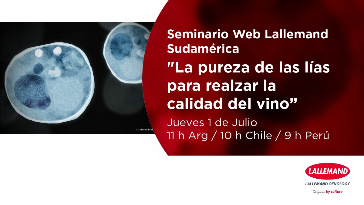 Silvana Giménez (@silgimenez121) on Twitter photo Inscríbase aquí para el próximo Seminario Web de <a href="/LOenology/">Lallemand Oenology</a> organizado por el equipo de Lallemand Sudamérica 🍷
attendee.gotowebinar.com/register/33942…
#OriginalByCulture Inscríbase aquí para el próximo Seminario Web de <a href="/LOenology/">Lallemand Oenology</a> organizado por el equipo de Lallemand Sudamérica 🍷
attendee.gotowebinar.com/register/33942…
#OriginalByCulture