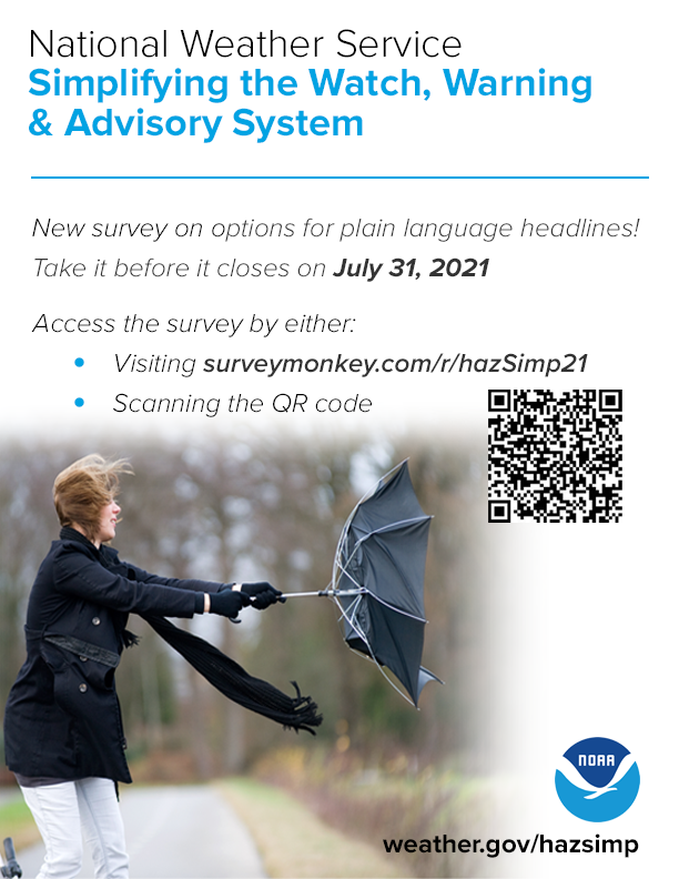 NWSNorman's tweet photo. We need your feedback!
The NWS wants to simplify our Watch, Warning, & Advisory system. Please take our survey and let us know what you think. https://t.co/Kb6CjukXif
Your responses will help shape the future of how the NWS communicates critical weather info. #okwx #txwx https://t.co/XOtJZF2ywy