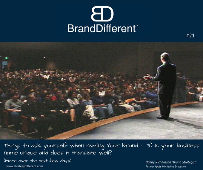 JVMiller4's tweet photo. BT21:  Is your Brand's Name Unique and translate well... What I mean by this is if you heard the name would you know what to expect from going there! 
#brand #businessadvisor#marketingstrategy #entrepreneur #marketing #startups #brandpurpose #retailexperience #restaurantmarketing https://t.co/WVFrhnNKzC