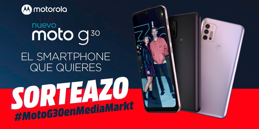 MediaMarkt_es's tweet photo. 📲SORTEO📲 ¿Quién quiere un #MotoG30?🙌
🖐️Síguenos y sigue a @MotorolaESP
👉Dale RT y comenta con #MotoG30EnMediaMarkt ¿Por qué quieres llevarte este movilazo?

⏳Hasta el 27/06
Participa tantas veces como ganas tengas de tenerlo😉 https://t.co/STQvOODRkQ