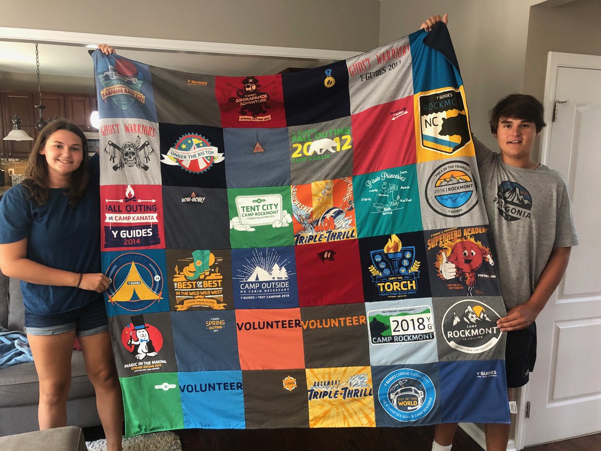 y_guides's tweet image. Check out this VERY COOL Father’s Day gift that was shared with us: A t-shirt quilt consisting of 11 years of Y Guides shirts. #PalsForever #FriendsAlways