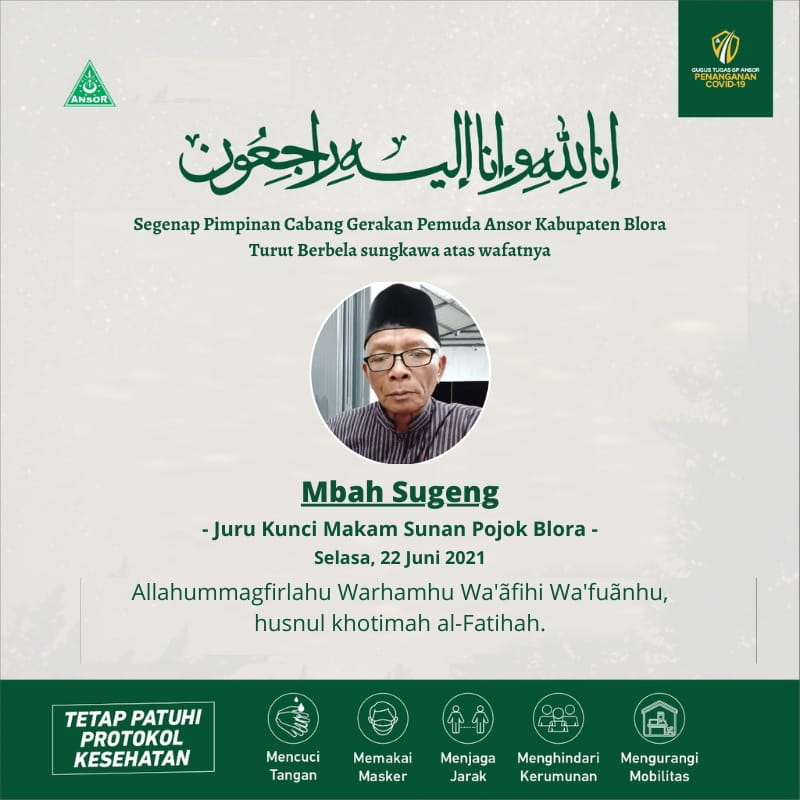 Sugeng kundur Mbah Sugeng, Mugi Husnul khatimah, Al Fatihah.

@GpAnsorBlora