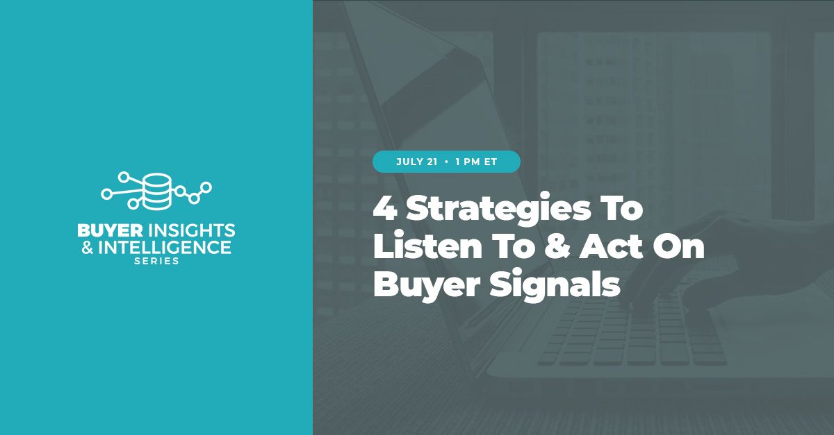 .<a href="/ON24/">ON24</a>’s <a href="/cheri29/">Cheri Hulse</a> will reveal 4 strategies to listen &amp; act on buyer signals during #bii21. Don’t miss out: dg-r.co/3gS5VVs