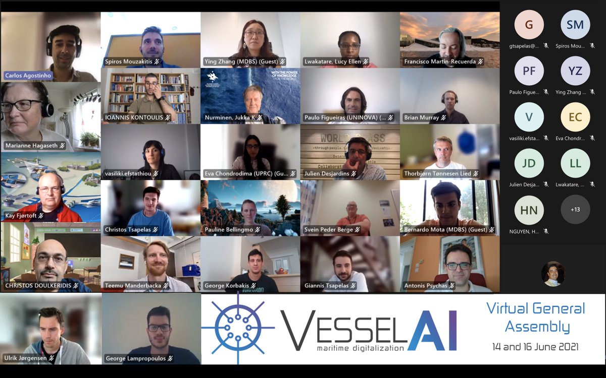 Last week, the <a href="/vessel_ai/">VesselAI</a>  team met online for the 1st general assembly. We happy to see the progress of the first months and are excited with the challenges ahead to put #highperformancecomputing, #artificialintelligence and #bigdataanalytics available to the #maritimeindustry.