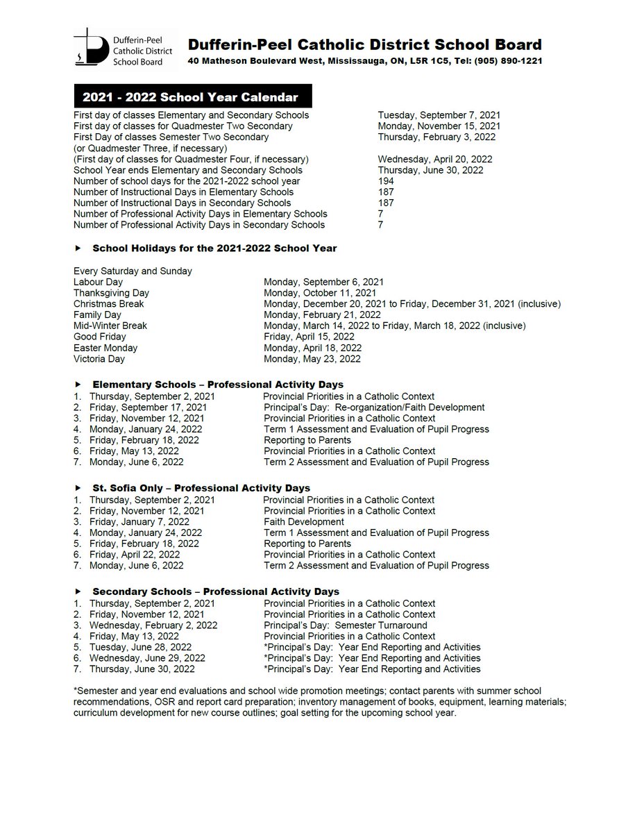 Naval Academy Christmas Break Dates 2022 Brea Corbet (🍎) - Trustee Dpcdsb On Twitter: "✏️The 2020-2021 School Year  Ends June 29 For Elementary. Secondary Pa Days Are June 25-29, 2021. ✏️The  New 2021-2022 School Year Calendar Is Available
