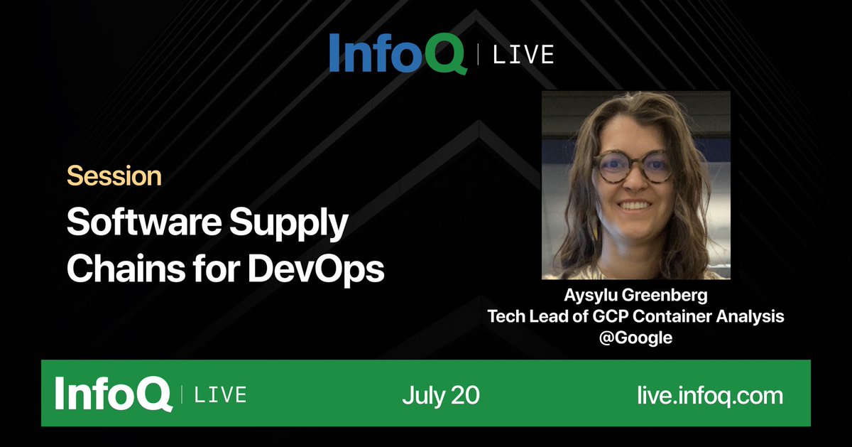 Excited to be speaking <a href="/InfoQ/">InfoQ</a> Live virtual event on July 20th. We'll discuss how DevOps can utilize software supply chain metadata to detect issues before deploying to prod, and to investigate during prod incidents. Join me in the discussion! live.infoq.com/ve2021/present…