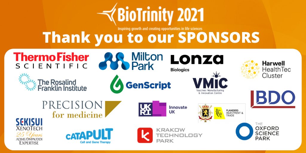 We hope that you have enjoyed Day Two of BioTrinity 2021 and look forward to seeing you tomorrow for the 'Meet the Sponsor' Sessions running throughout the day plus virtual partnering.
#biotrinity #lifesciences #investment #biopartnering