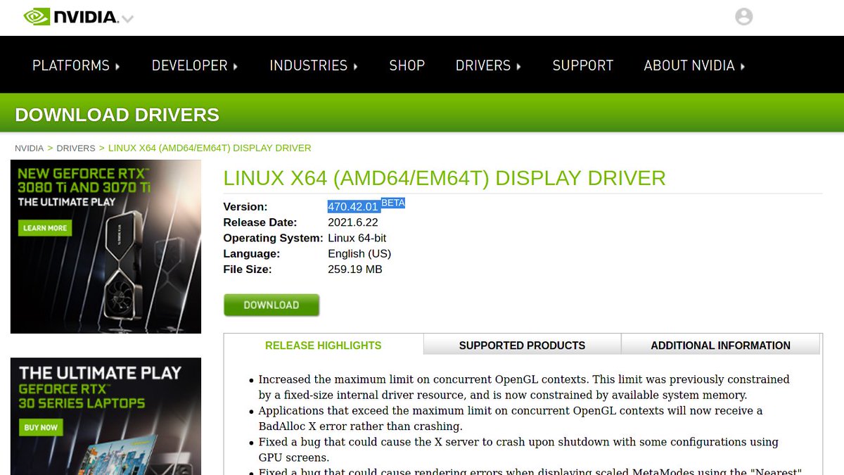 accelerated opengl driver download