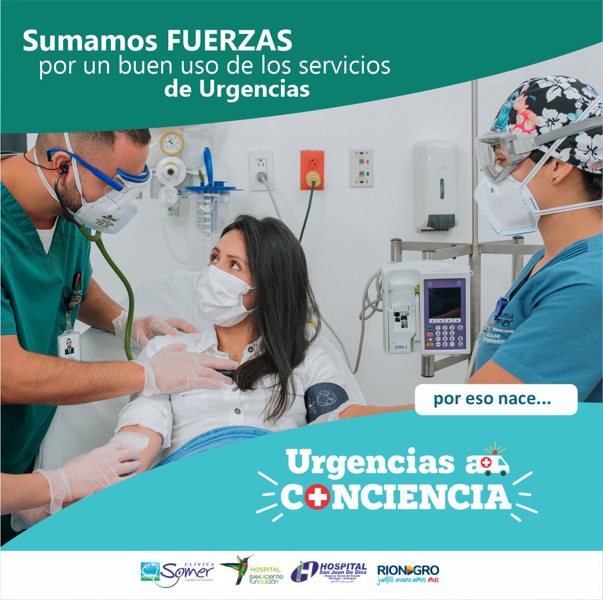 sanvicentefund's tweet photo. Nuestro Hospital se une con otras instituciones de #salud y con @AlcRionegro, en la #CampañaUrgenciasAConciencia, donde a través de recomendaciones hagamos un uso eficiente de los #serviciosdeurgencias. 🏥💚

#UrgenciasRionegro #ServicioSalvaVidas #SanVicenteFundación https://t.co/5ZzXpwJTGq