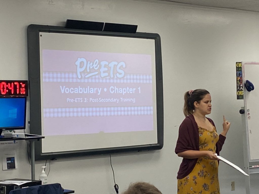 Dr_Jenny_Root's tweet photo. Pretty cool to see an #ExceptioNOLE @FSUSpecialEd alumni teaching at the @LeonSchools @ACELeonAdultEd Summer Transition Institute- they are using the @AttainmentCo PreETS curriculum over the course of the 4 weeks but differentiated across three tiers for their 54 attendees! https://t.co/juH67tVNKy