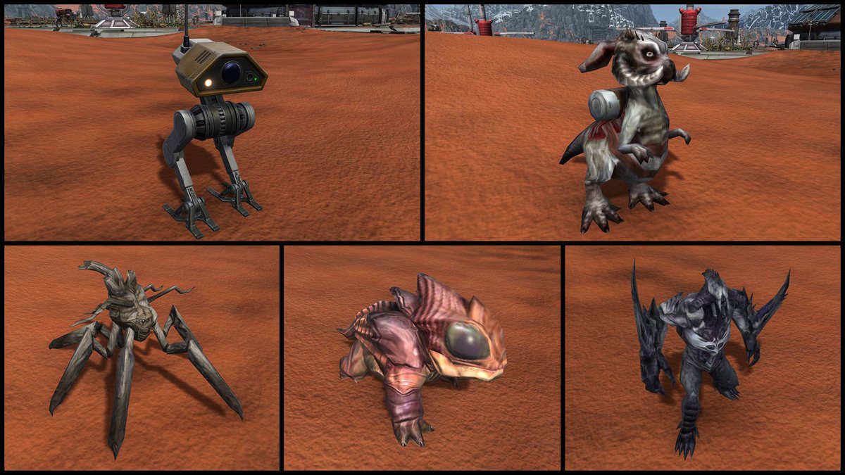 SWTOR's tweet photo. Did you know that you can obtain mini-pets from one of our new Galactic Seasons Vendors, Jaleit Nall? From droids to creatures, you can get a Model Mach 2, RE-1 Scout Droid, and more. Details here: https://t.co/G3sZhQ96AE https://t.co/tPn3dJWcwz