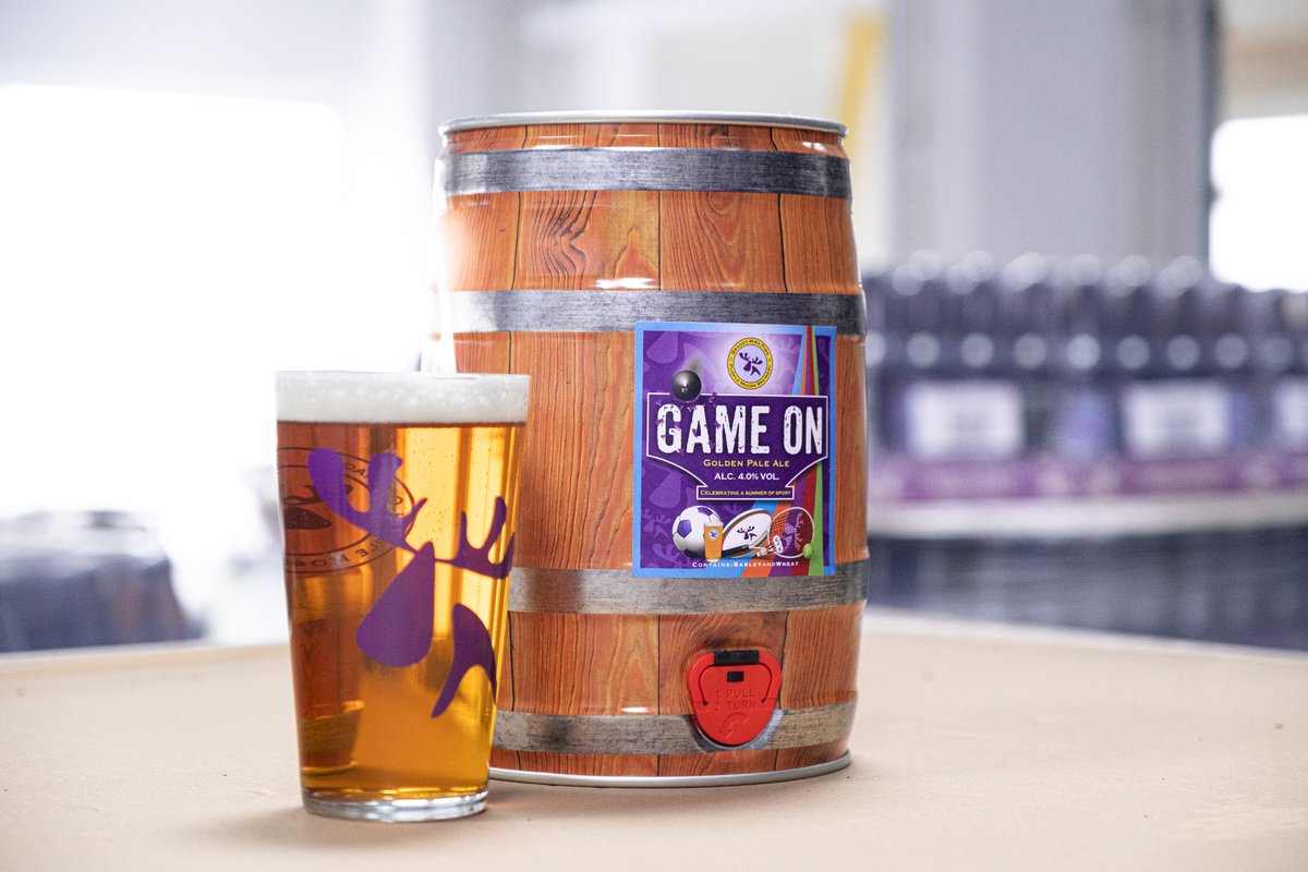 PurpleMooseBrew's tweet photo. 🍻Game On, Mini Kegs Pre-Order (only 24 available)
https://t.co/DPVHEkkPQO
Enjoy over 8 fresh pints of our summer special cask ale with a 5L mini keg of Game On. 
With a BBD of 16/08, Game On is perfect for you to enjoy during the Euro 20, Lion's Tour or the Olympic games https://t.co/UPiDU87K6o