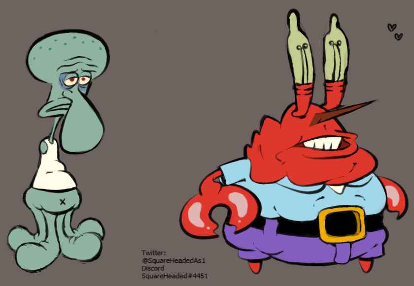 StevenSQHeaded's tweet photo. Squid and Krab https://t.co/2T6mFnHFbc