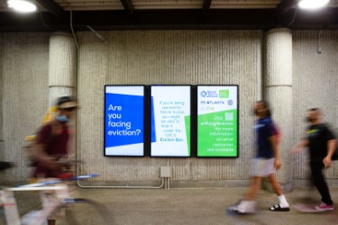 supportAVLF's tweet photo. Ride MARTA? Through our partnership with Atlanta Beltline Partnership, we're able to bring awareness about the CDC moratorium using MARTA's live digital boards. https://t.co/py9WS3gaYA