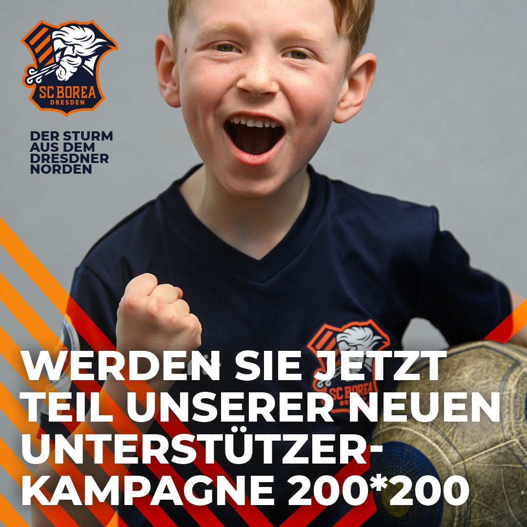 Wir wollen immer besser werden. Und ihr könnt uns dabei helfen. Werdet Teil unserer Unterstützer-Kampagne 200*200 und ebnet mit uns den Weg für Fußballtalente aus Dresden und der ganzen Welt.

borea-dresden.org/nachwuchs/nach…