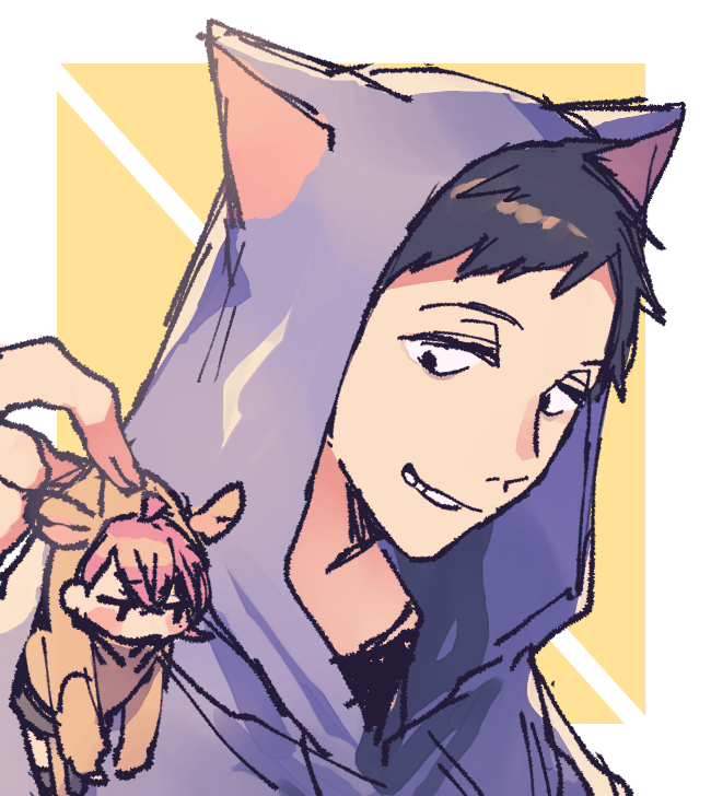 結構前に仲良くケンカしな的な絵描いてたのを描き直してみたらくがき こっこ にじそ05 J21 のイラスト