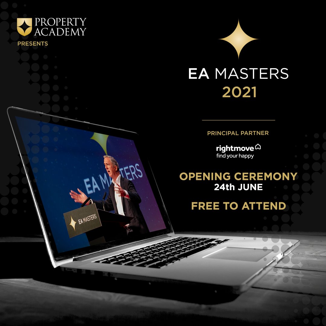 Quealy_And_Co's tweet photo. EA Masters 2021

If any of my estate agent connections would like to attend the #EAMasters opening ceremony for FREE on Thursday June 24th, you can do so by registering your tickets here https://t.co/WYHjNNfFAW 

Make sure not to miss the opening ceremony
#EAMasters https://t.co/iWngOHGOCs