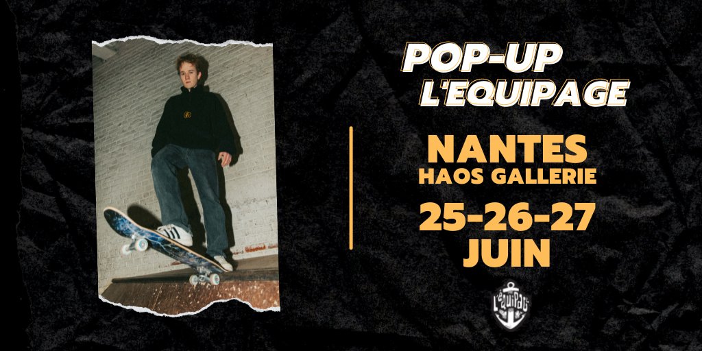 C'est avec grand plaisir qu'on peut enfin vous annoncer le POP-UP STORE À NANTES ! 

25-26-27 JUIN ➡️ HAOS GALERIE 

On vous attend nombreux avec la collection Old School et des pièces EXCLUSIVES 😎