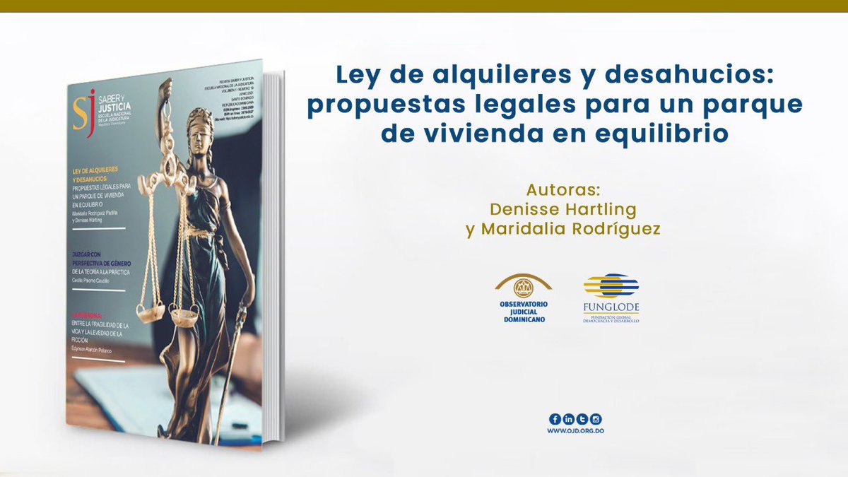 OJD_Funglode's tweet photo. Accede al artículo "Ley de alquiler y desahucios: propuestas legales para un parque de vivienda en equilibrio", autoría de nuestra coordinadora @DenysseHartling y la investigadora @MaridaliaRod.📄🏡

Disponible en la revista Saber y Justicia de la @enjweb 
https://t.co/aqMHH97W4P https://t.co/5i3By2jQoX