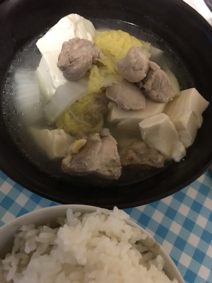 子供のダイエットヘルシー節約献立おかず V Twitter 子供のダイエット 水炊き 鳥もも肉 白菜 豆腐 ネギ 白米 ポン酢で食べました